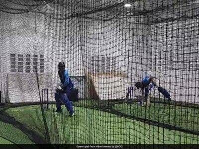 Rohit Sharma - Watch: Undeterred By Rain, Team India Holds Indoors Net Session In Trinidad - sports.ndtv.com - Spain - India - Bangladesh -  Port-Of-Spain -  Trinidad