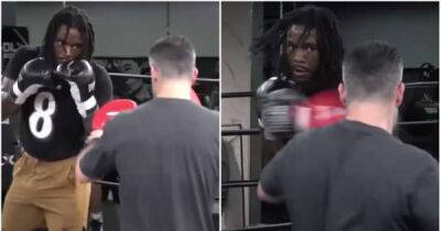 New training footage has emerged of Hasim Rahman Jr ahead of Jake Paul fight