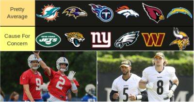 NFL: Ranking every team's quarterback room from 'Top-tier Depth' to 'Time To Panic'