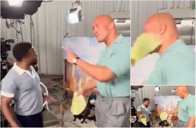 Dwayne 'The Rock' Johnson takes part in tortilla wrap challenge vs Kevin Hart