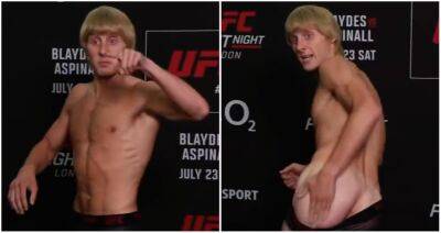Paddy Pimblett - Tom Aspinall - Curtis Blaydes - UFC London: Paddy Pimblett's gesture to those saying he'd miss weight or pull out - givemesport.com - London - Jordan
