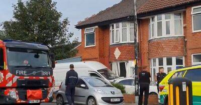 Huge emergency response after van ploughs into front of house