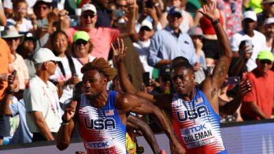 Marcell Jacobs - Noah Lyles - Andre De-Grasse - Marvin Bracy - US get baton home safely to reach men's 4x100 relay final - channelnewsasia.com - Britain - France - Italy - Usa - Canada - South Africa - Japan -  Tokyo - Ghana - state Oregon - Nigeria