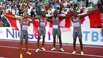 Andre De-Grasse - Marvin Bracy - Canada win men's 4x100 relay at World Championships - channelnewsasia.com - Britain - Usa - Canada