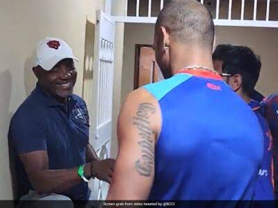 "Look Who Came Visiting Team India Dressing Room": A Legend Meets Shikhar Dhawan And Co. - Watch