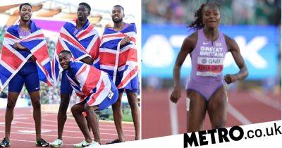 New-look Great Britain team wins 4x100m relay bronze but Dina Asher-Smith suffers injury scare