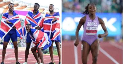 New-look GB team wins 4x100m relay bronze but Dina Asher-Smith suffers injury scare