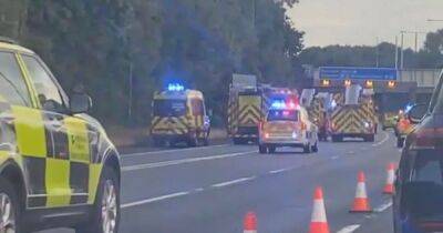 LIVE updates: Huge emergency services response after serious crash on M56
