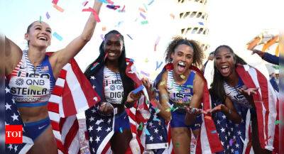 World Athletics Championships: US women clinch third straight 4x400m relay title