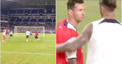 Lionel Messi - El Clasico - Sergio Ramos - Paris Saint-Germain - Lionel Messi: Fans think PSG star wasn’t happy with Sergio Ramos in training - givemesport.com - Usa - Argentina