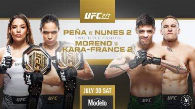 Julianna Pena - Amanda Nunes - What is the UK start time for UFC 277: Pena vs Nunes? - givemesport.com - Britain - France