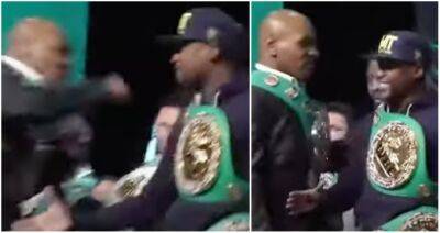 Mike Tyson - Floyd Mayweather - Floyd Mayweather's ice-cold response to Mike Tyson swinging for him in 2014 - givemesport.com