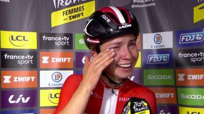 ‘What a victory, man!’ – Watch Cecilie Uttrup Ludwig’s amazing victory interview at Tour de France Femmes