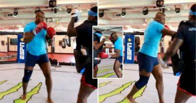 Francis Ngannou - Jon Jones - Francis Ngannou hits the pads in training as he eyes return to action after successful knee surgery - givemesport.com