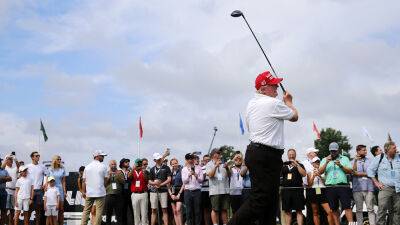 Bryson Dechambeau - Dustin Johnson - U.S.Open - Caitlyn Jenner - Donald Trump - Greg Norman - Donald Trump tees off at LIV Golf pro-am event - foxnews.com - county Hall - Saudi Arabia - county Charles - state New Jersey