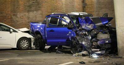 Engineers assess structure of railway bridge after two-car smash - manchestereveningnews.co.uk - Manchester