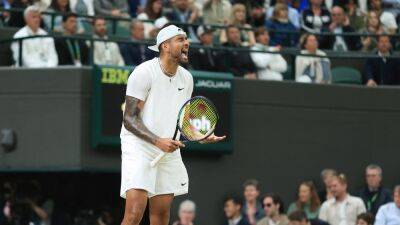 Wimbledon: Nick Kyrgios knocks out Stefanos Tsitsipas as tempers flare on Centre Court