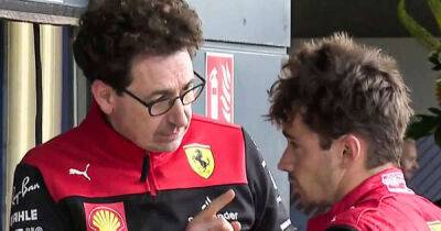 Ferrari boss explains Charles Leclerc Silverstone chat after "wagging his finger" at star