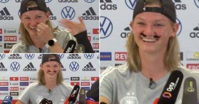 Alexandra Popp - Euro 2022: Germany’s Alexandra Popp wears fake moustache after male player comparisons - givemesport.com - Qatar - France - Germany -  Rio De Janeiro