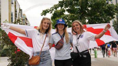 Leah Williamson - Sarina Wiegman - Martina Voss-Tecklenburg - Football fever hits Wembley as England meet Germany in Euro 2022 final - in pictures - thenationalnews.com - Britain - Germany - Netherlands - London