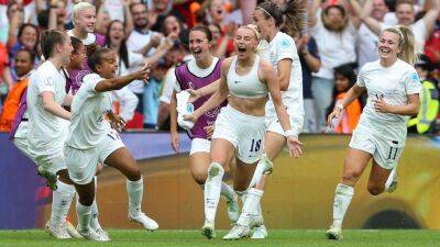 Ella Toone - Beth Mead - Chloe Kelly - Merle Frohms - Lina Magull - Alexandra Popp - England crowned European champions after extra-time win over Germany at Wembley - bt.com - Britain - Finland - Germany - Netherlands - Italy