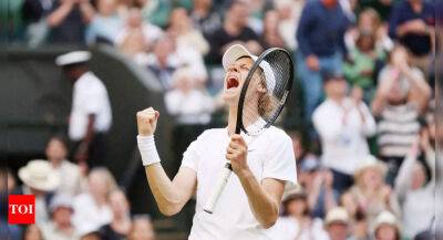 Nick Kyrgios - Carlos Alcaraz - Novak Djokovic - Tim Van-Rijthoven - Jannik Sinner stuns Carlos Alcaraz to reach first Wimbledon quarter-final - timesofindia.indiatimes.com - Italy