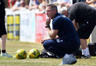 Gillingham manager Neil Harris reacts to their pre-season win at Folkestone Invicta
