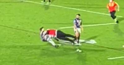 Rugby crowd goes wild for security guard's awesome side-step tackle on pitch invader in New Zealand - msn.com - New Zealand