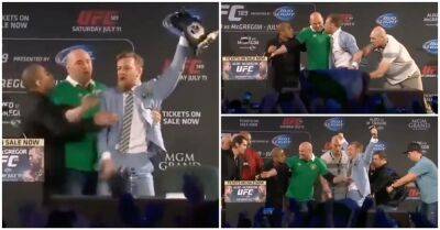Conor McGregor's funniest moment? Stealing Jose Aldo's belt at 2015 Dublin press conference
