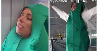 Stacey Solomon forced to dress as a giant pickle for her hen do while pals wear Joe Swash masks