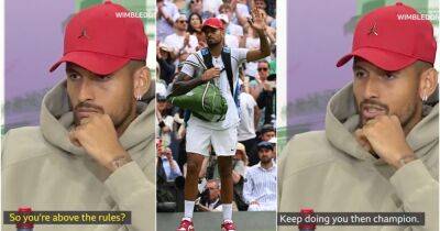 Nick Kyrgios - Brandon Nakashima - Wimbledon: Nick Kyrgios interview goes viral as he shuts down reporter unhappy with red clothing - givemesport.com - Australia - Jordan