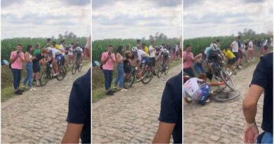 Sickening moment Tour de France cyclist breaks his neck after crashing into spectator