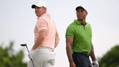 Tiger Woods and Rory McIlroy warm up for Open Championship with practice round at Ballybunion Golf Club