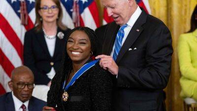 Joe Biden awards Presidential Medal of Freedom to Simone Biles, Megan Rapinoe