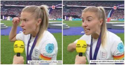 Leah Williamson - Ella Toone - Keira Walsh - England Football - Chloe Kelly - Merle Frohms - Lina Magull - England win Euro 2022: Leah Williamson's passionate interview after beating Germany - givemesport.com - Manchester - Germany