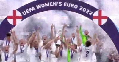 Euro 2022: Watch moment England’s Lionesses lift winners’ trophy