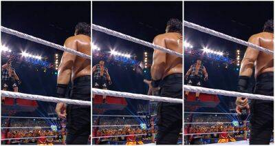 Brock Lesnar - Roman Reigns - Paul Heyman - WWE SummerSlam: New angle of Roman Reigns' mic catch moment with Brock Lesnar - givemesport.com