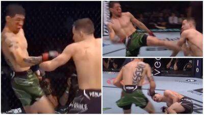 UFC 277: Brandon Moreno's liver kick KO sounded horrific