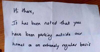'Petty' letter left on car ignites huge row in seaside town where people struggle to park - manchestereveningnews.co.uk