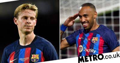 Barcelona boss Xavi won’t rule out Frenkie de Jong and Pierre-Emerick Aubameyang leaving before transfer deadline