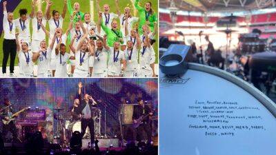 England: Coldplay's tribute to Lionesses on tour drum after Euro 2022 win