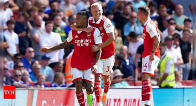 Jamie Vardy - Jonny Evans - Gabriel Martinelli - James Maddison - James Justin - Aaron Ramsdale - Danny Ward - Darren England - William Saliba - EPL: Jesus opens Arsenal account with double in 4-2 win over Leicester - timesofindia.indiatimes.com - Manchester - Brazil -  Leicester