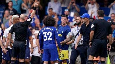 Thomas Tuchel - Antonio Conte - Marc Cucurella - Kai Havertz - Harry Kane - Pierre Emile Hojbjerg - Christian Romero - Anthony Taylor - Thomas Tuchel left fuming by referee Anthony Taylor after Chelsea-Spurs tussle - rte.ie