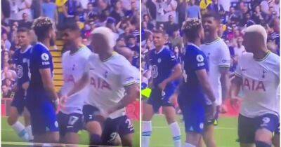 Thomas Tuchel - Antonio Conte - Marc Cucurella - Cristian Romero - Kai Havertz - Harry Kane - Reece James - Pierre Emile Hojbjerg - Rodrigo Bentancur - Anthony Taylor - Tottenham Hotspur - Chelsea 2-2 Spurs: Cristian Romero screamed in Reece James' face after Kane's equaliser - givemesport.com