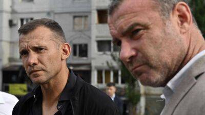 Liev Schreiber and Andriy Shevchenko visit Ukraine in international appeal