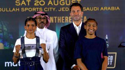 Anthony Joshua - Ramla Ali and Crystal Garcia Nova 'honoured' to be first pro females to fight in Saudi - thenationalnews.com - Britain - Saudi Arabia -  Jeddah - Dominican Republic - Somalia