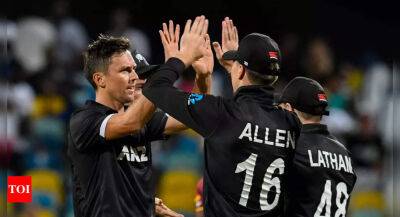 Trent Boult - Tom Latham - Tim Southee - 2nd ODI: Tim Southee, Trent Boult demolish West Indies top order as New Zealand level series - timesofindia.indiatimes.com - New Zealand - Barbados