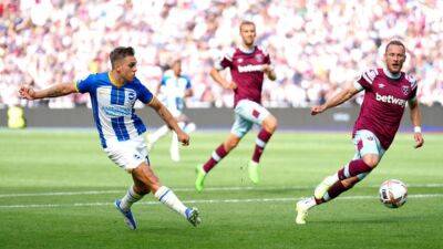 Alexis Mac Allister - London Stadium - Leandro Trossard - Ham V (V) - West Ham v Brighton ratings: Cresswell 2, Rice 4; Sanchez 8, Trossard 8 - thenationalnews.com - Manchester -  Sanchez