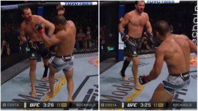 Leon Edwards - Paulo Costa - Luke Rockhold goes viral for gangster move vs Paulo Costa at UFC 278 after he retires from MMA - givemesport.com - Brazil -  Las Vegas - Israel -  Salt Lake City