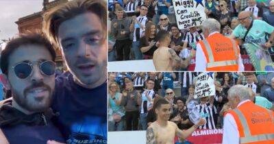 Almiron vs Grealish: Newcastle man gives shirt to fan with sign after Man City draw